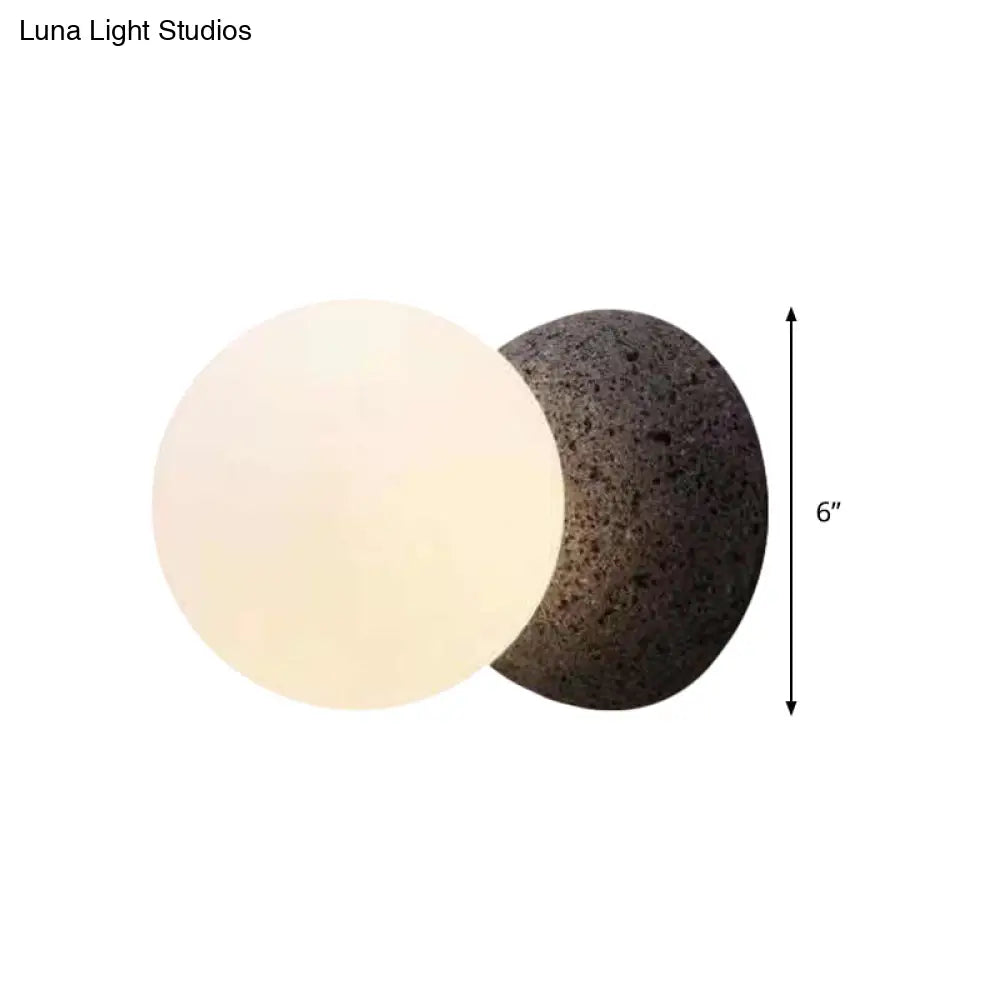 DecorBites™ Grey Spherical Wall Sconce with Opal Glass Shade - Minimalist 1-Bulb Lighting Fixture
