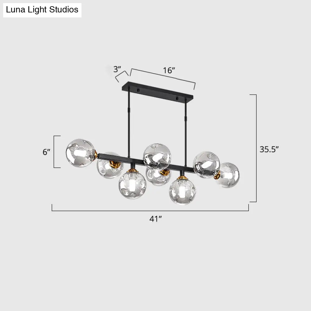 DecorBites™ Hand-Blown Glass Island Pendant Lamp for Restaurant - Modern Dimple Design