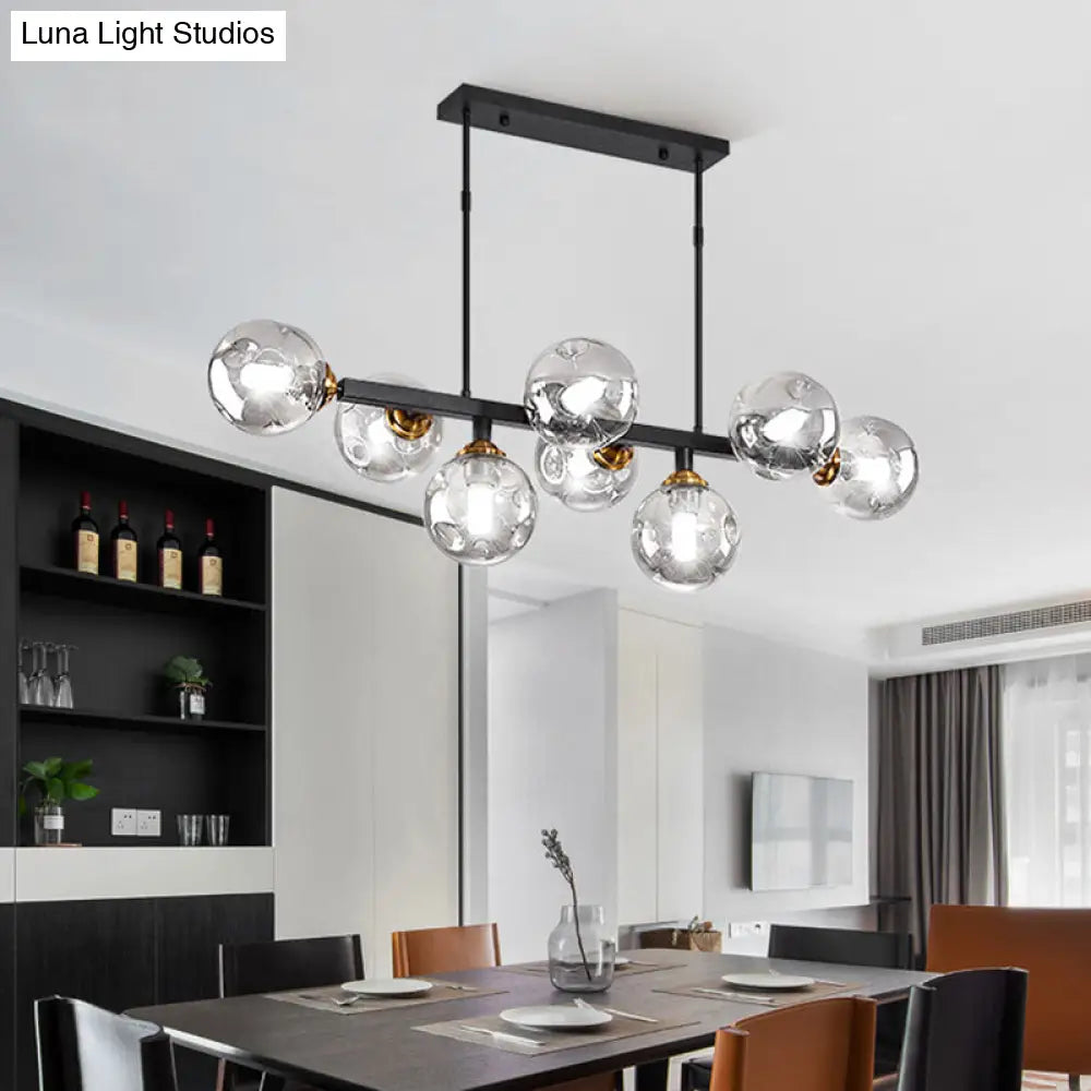DecorBites™ Hand-Blown Glass Island Pendant Lamp for Restaurant - Modern Dimple Design