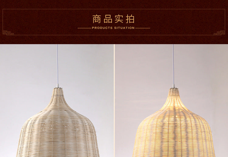 DecorBites™ Hand-Knit Bamboo Pendant Ceiling Light