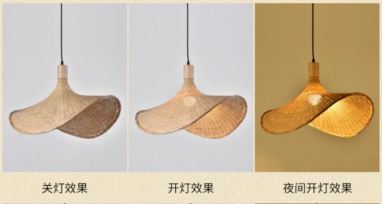 DecorBites™ Hand-Knit Bamboo Pendant Ceiling Light