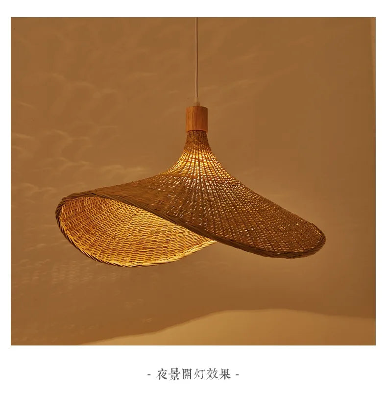 DecorBites™ Hand-Knit Bamboo Pendant Ceiling Light