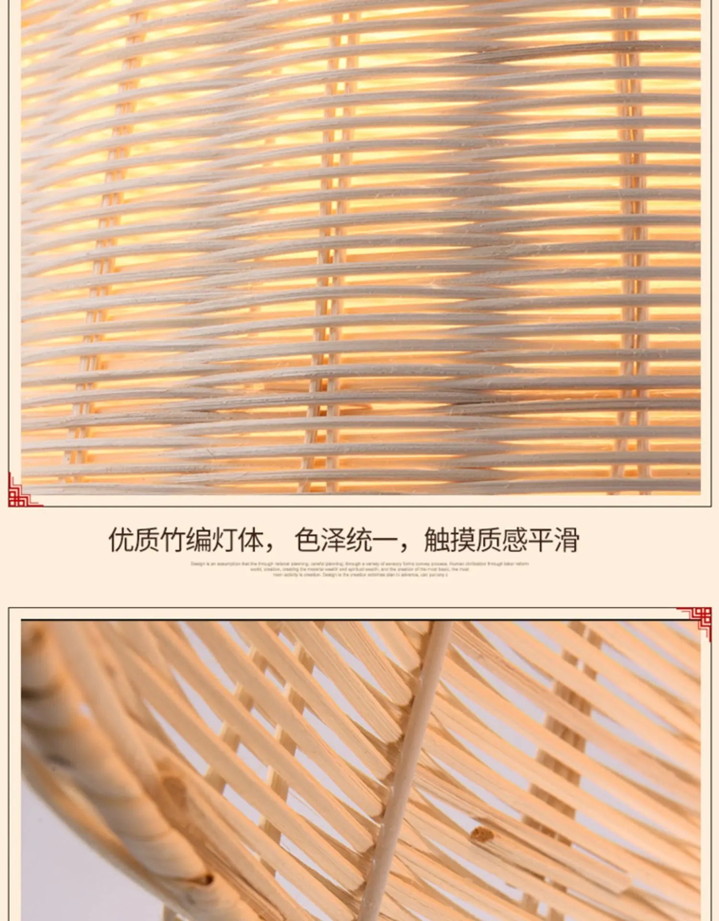 DecorBites™ Hand-Knit Bamboo Pendant Ceiling Light