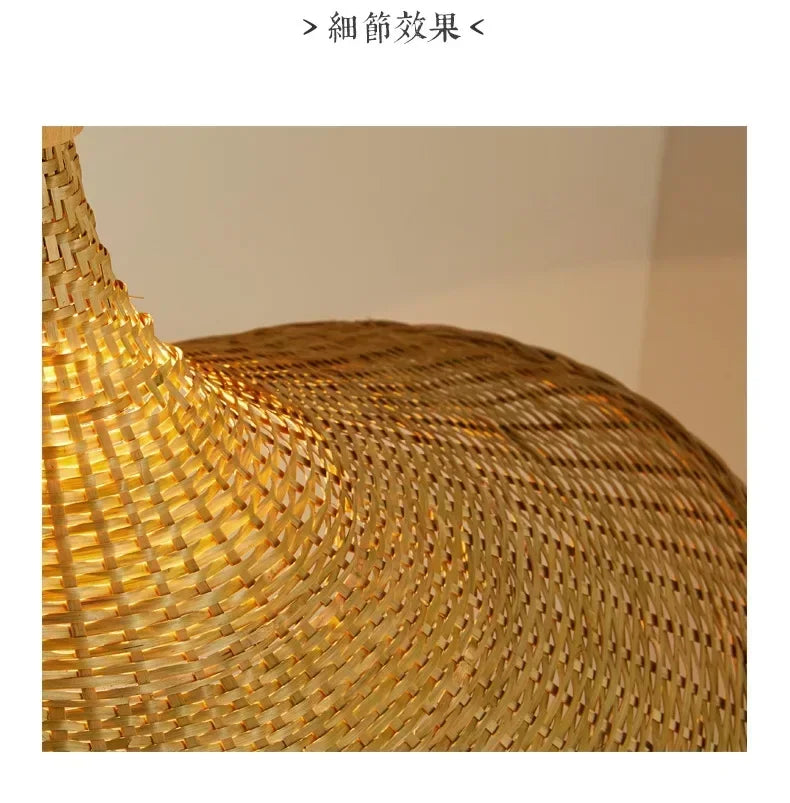 DecorBites™ Hand-Knit Bamboo Pendant Ceiling Light