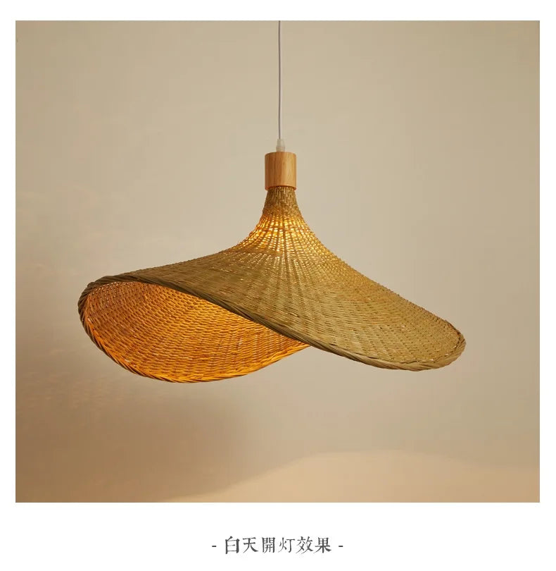 DecorBites™ Hand-Knit Bamboo Pendant Ceiling Light