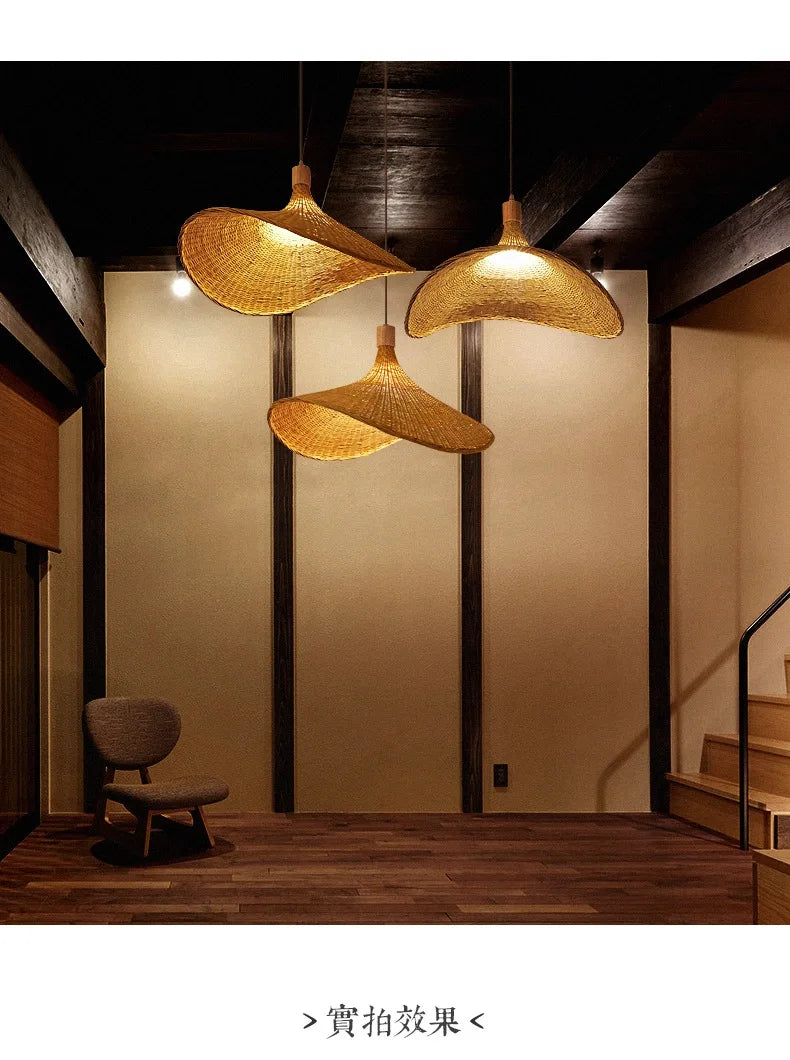 DecorBites™ Hand-Knit Bamboo Pendant Ceiling Light