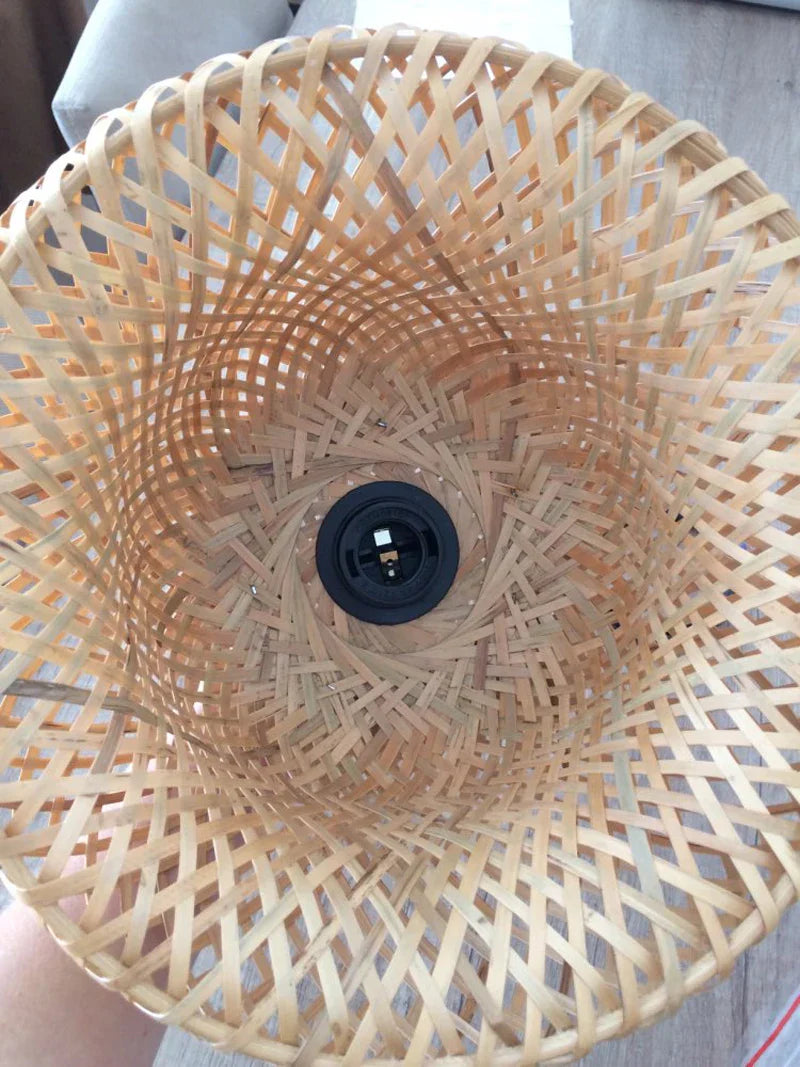 DecorBites™ Hand-Knit Bamboo Pendant Ceiling Light