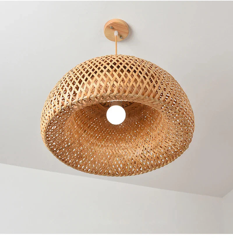 DecorBites™ Hand-Knit Bamboo Pendant Ceiling Light