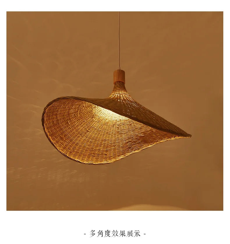 DecorBites™ Hand-Knit Bamboo Pendant Ceiling Light