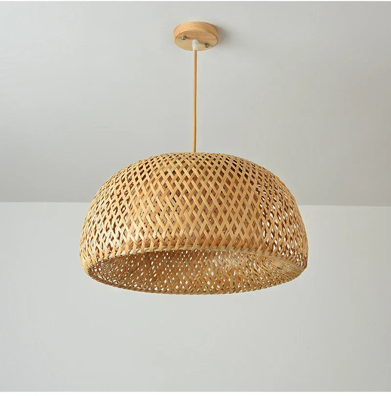 DecorBites™ Hand-Knit Bamboo Pendant Ceiling Light
