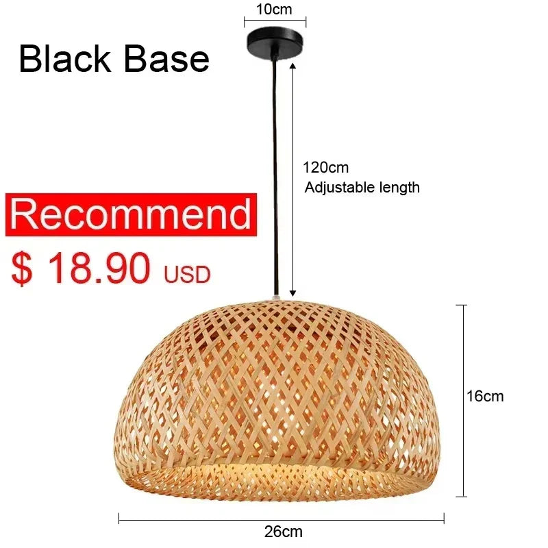 DecorBites™ Hand-Knit Bamboo Pendant Ceiling Light
