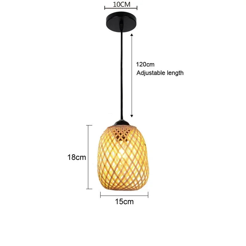 DecorBites™ Hand-Knit Bamboo Pendant Ceiling Light