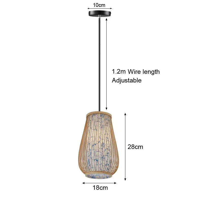 DecorBites™ Hand-Knit Bamboo Pendant Ceiling Light