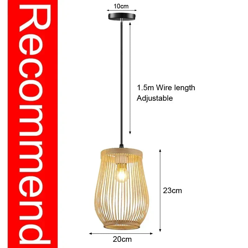 DecorBites™ Hand-Knit Bamboo Pendant Ceiling Light
