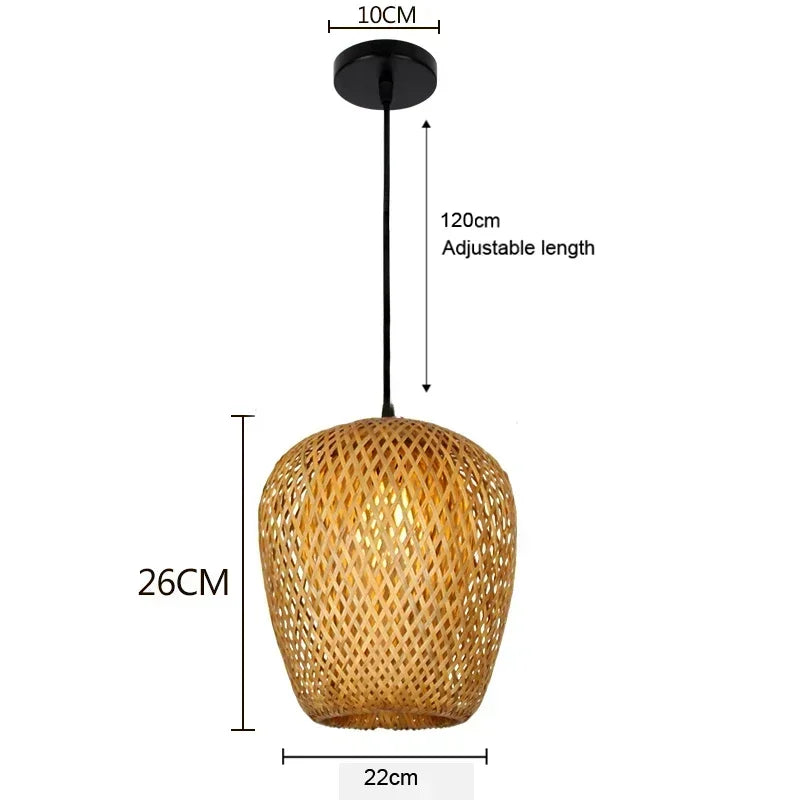 DecorBites™ Hand-Knit Bamboo Pendant Ceiling Light
