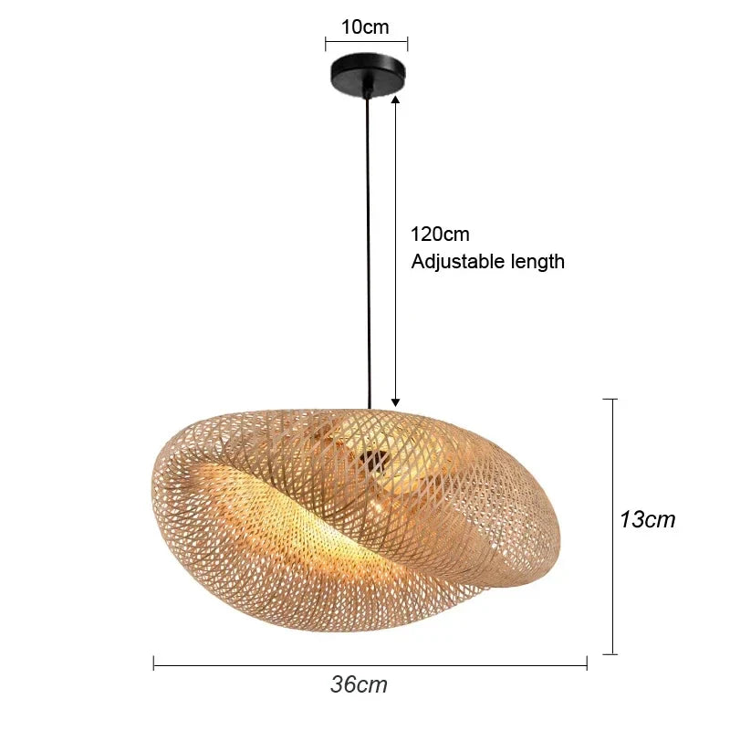 DecorBites™ Hand-Knit Bamboo Pendant Ceiling Light