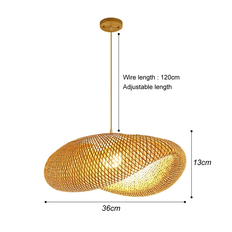 DecorBites™ Hand-Knit Bamboo Pendant Ceiling Light