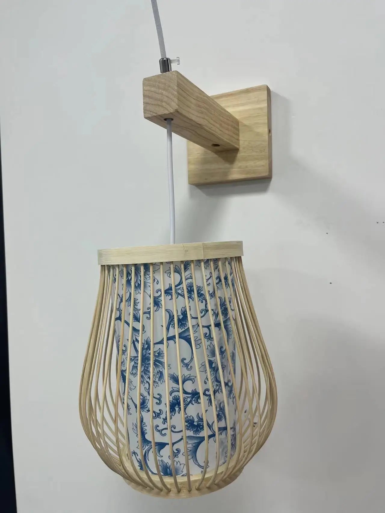 DecorBites™ Hand-Knit Bamboo Pendant Ceiling Light