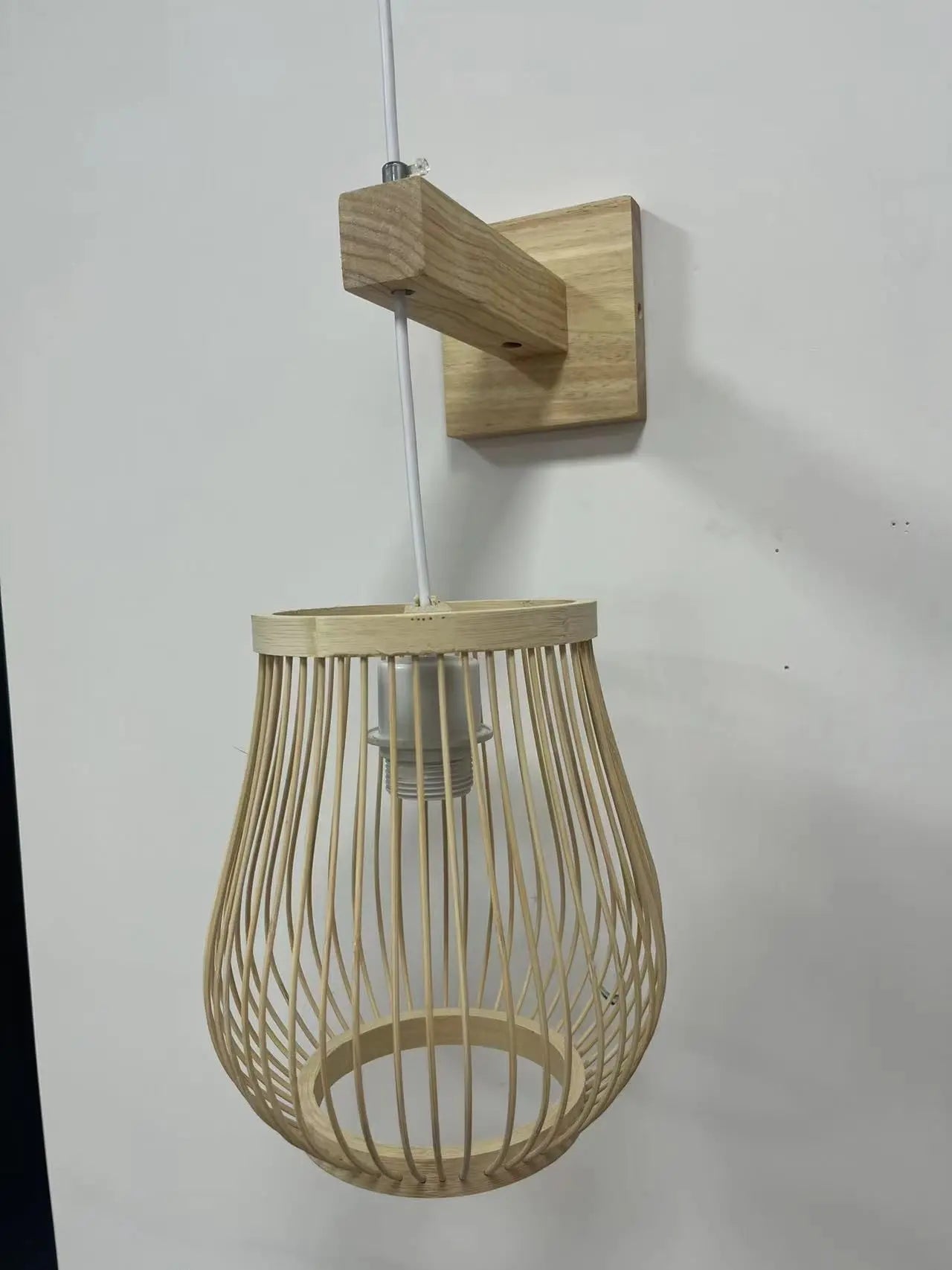 DecorBites™ Hand-Knit Bamboo Pendant Ceiling Light
