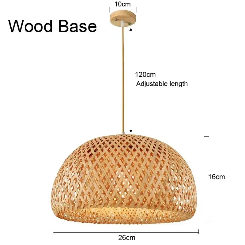 DecorBites™ Hand-Knit Bamboo Pendant Ceiling Light