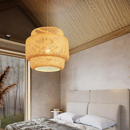 DecorBites™ Handcrafted Chinese Bamboo Pendant Lamp