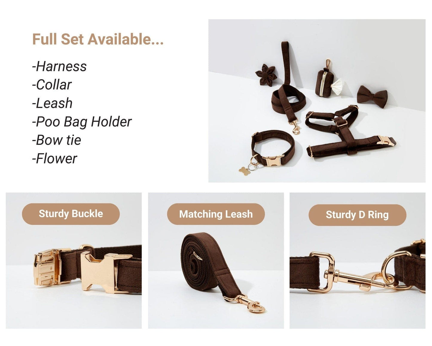 Dark Brown Velvet Set