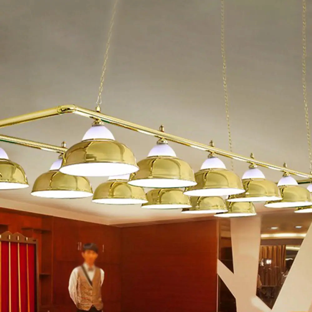DecorBites™ Industrial Metal Mirrored Bowl Pendant Light - Suspended Lighting Fixture for Billiard Room or Island