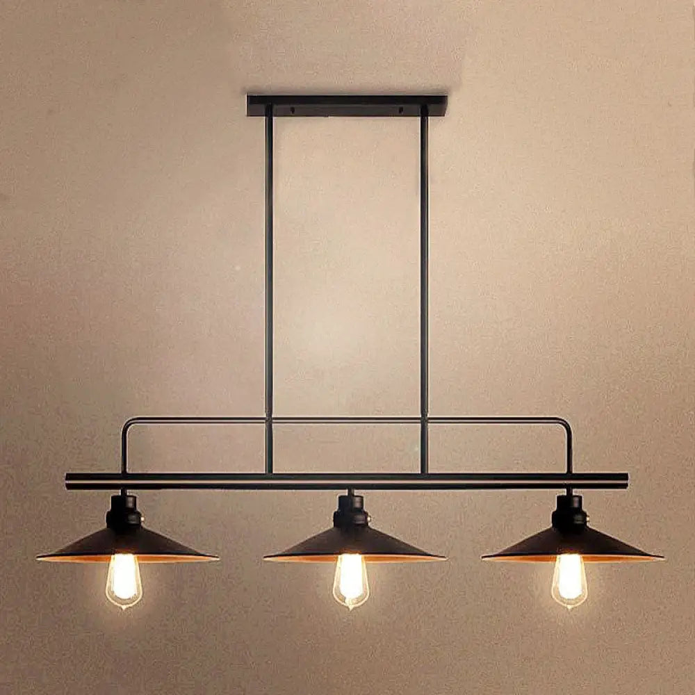 DecorBites™ Industrial Style Metal Black Cone Pendant Chandelier - Island Lighting Fixture