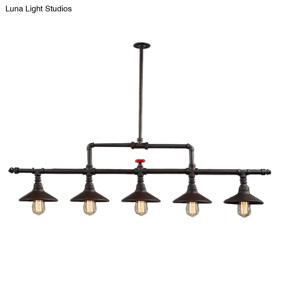 DecorBites™ Industrial Style Wrought Iron 3/5 Lights Island Light Fixture for Restaurant