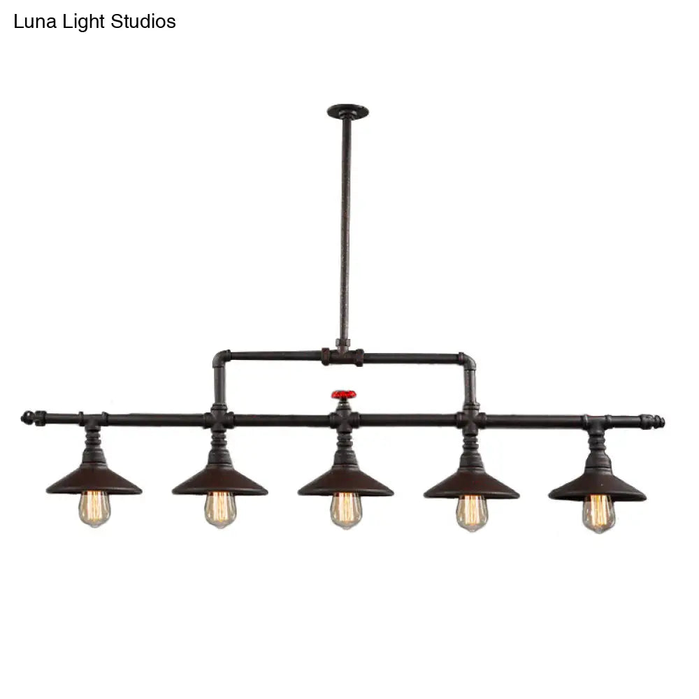 DecorBites™ Industrial Style Wrought Iron 3/5 Lights Island Light Fixture for Restaurant