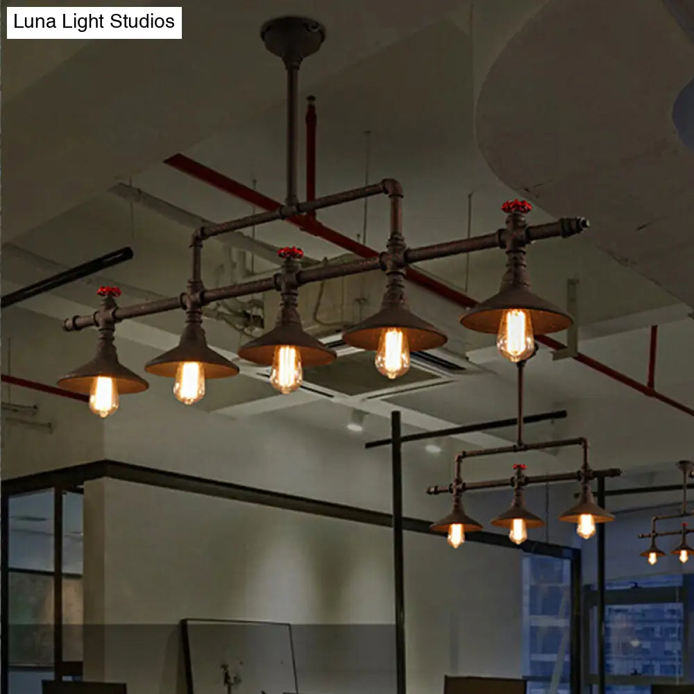 DecorBites™ Industrial Style Wrought Iron 3/5 Lights Island Light Fixture for Restaurant
