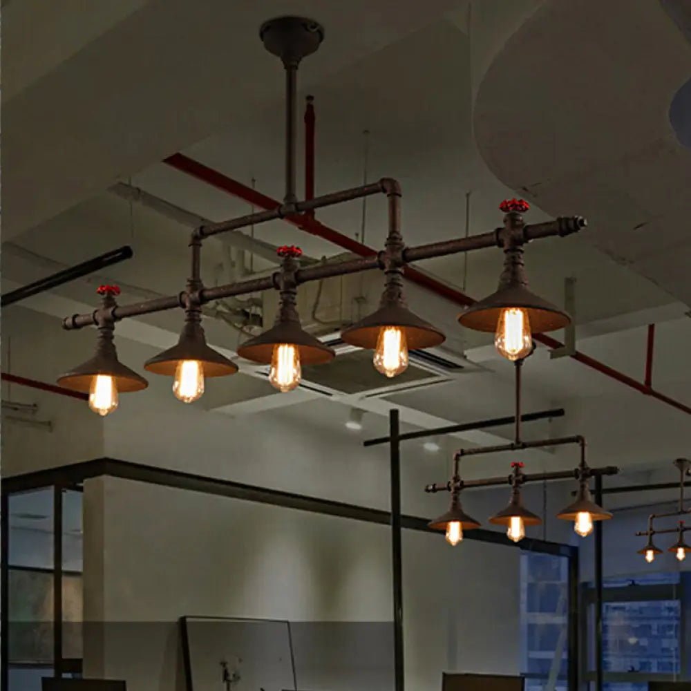 DecorBites™ Industrial Style Wrought Iron 3/5 Lights Island Light Fixture for Restaurant