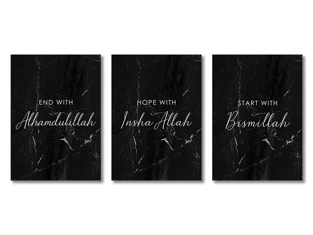 DecorBites™ Islamic Canvas Wall Art Set (3 Pieces)
