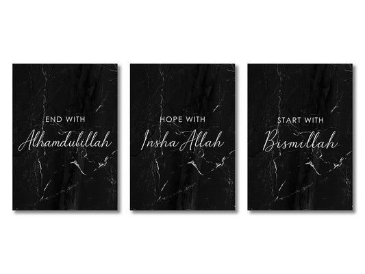 DecorBites™ Islamic Canvas Wall Art Set - 3 Pieces