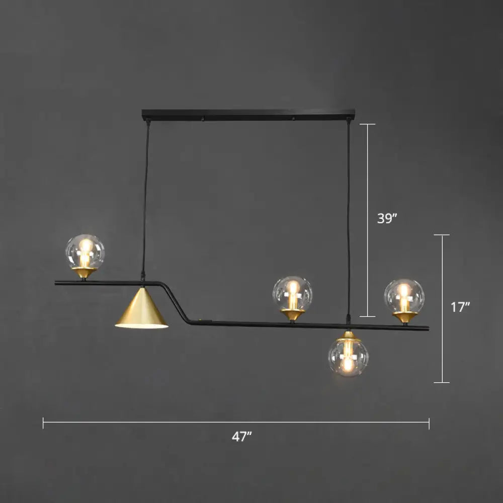 DecorBites™ Ivory Glass Island Pendant Light: Geometric, Contemporary Hanging Fixture for Restaurants