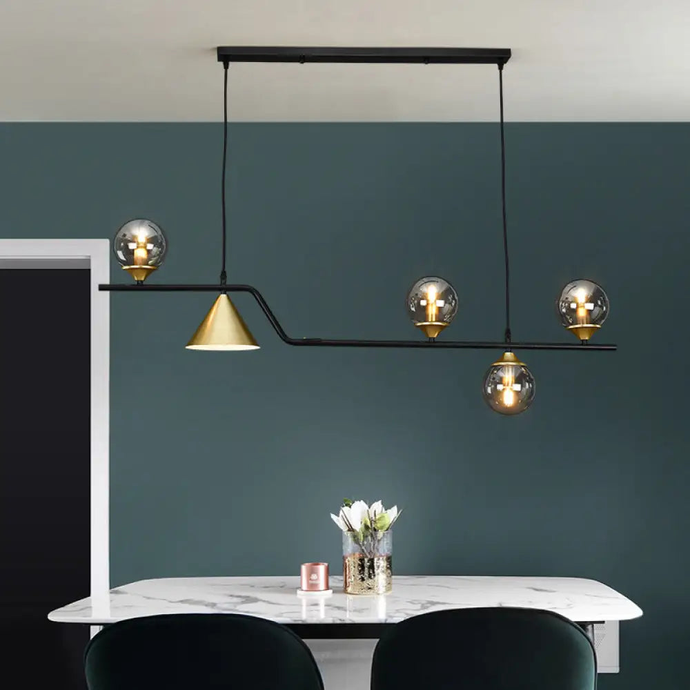 DecorBites™ Ivory Glass Island Pendant Light: Geometric, Contemporary Hanging Fixture for Restaurants