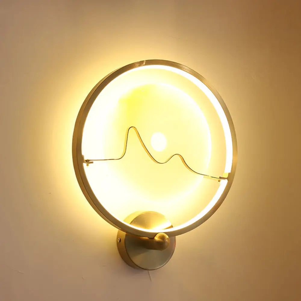 DecorBites™ Jade Stone LED Wall Sconce with Gold Ring for Contemporary Clothing Store Lighting