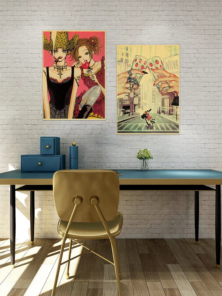 DecorBites™ "Japanese Anime NANA Retro Poster Set"