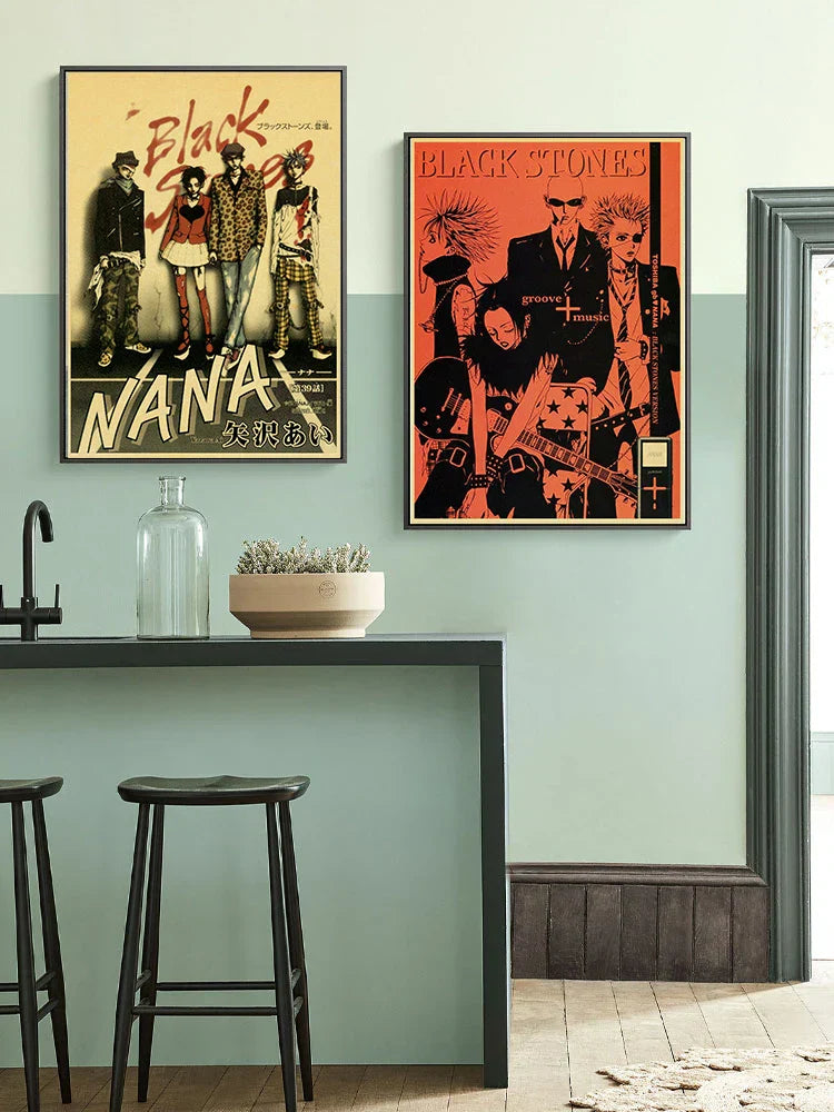 DecorBites™ "Japanese Anime NANA Retro Poster Set"