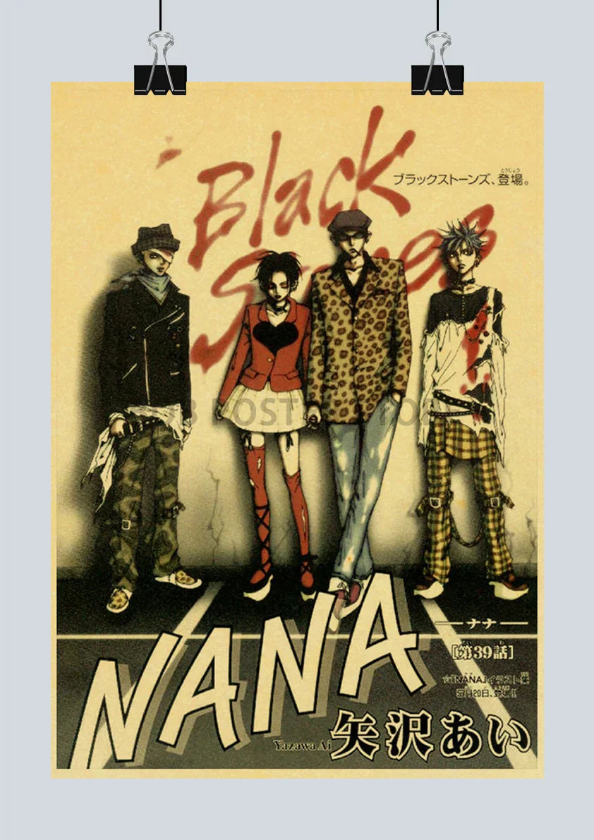 DecorBites™ "Japanese Anime NANA Retro Poster Set"