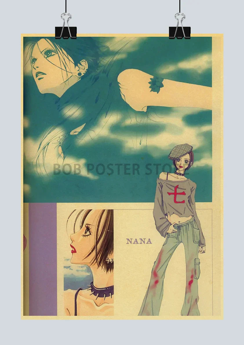 DecorBites™ "Japanese Anime NANA Retro Poster Set"