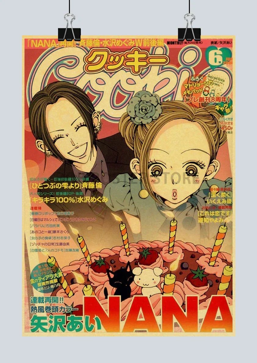 DecorBites™ "Japanese Anime NANA Retro Poster Set"