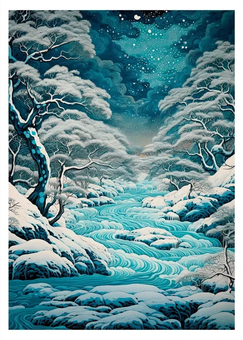 DecorBites™ Japanese Hokusai Landscape Art Poster Print - Home Decor