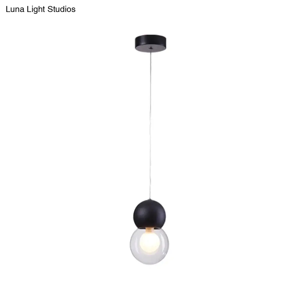DecorBites™ Kids Bedside Pendulum Light - Gourd Shape, Milky Glass, Macaron Ceiling Pendant - Pink/Yellow/Blue