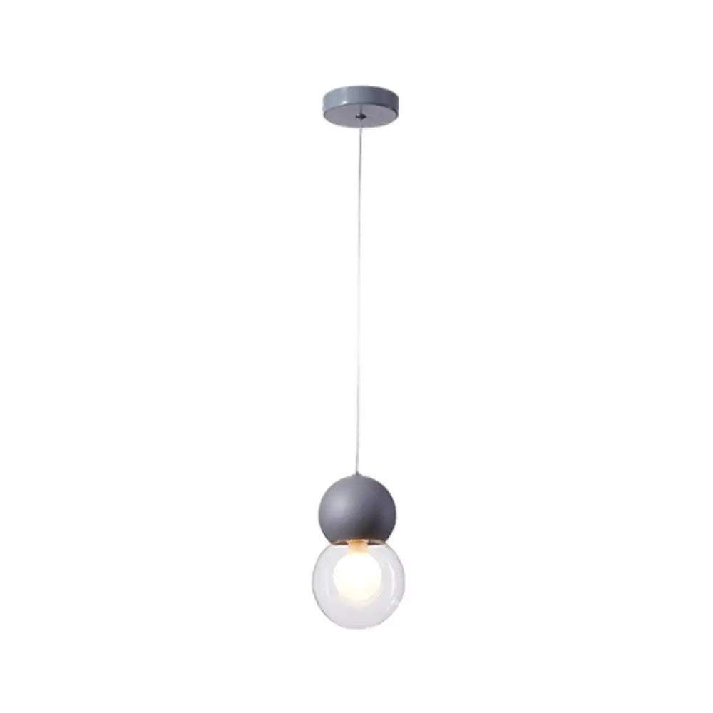 DecorBites™ Kids Bedside Pendulum Light - Gourd Shape, Milky Glass, Macaron Ceiling Pendant - Pink/Yellow/Blue