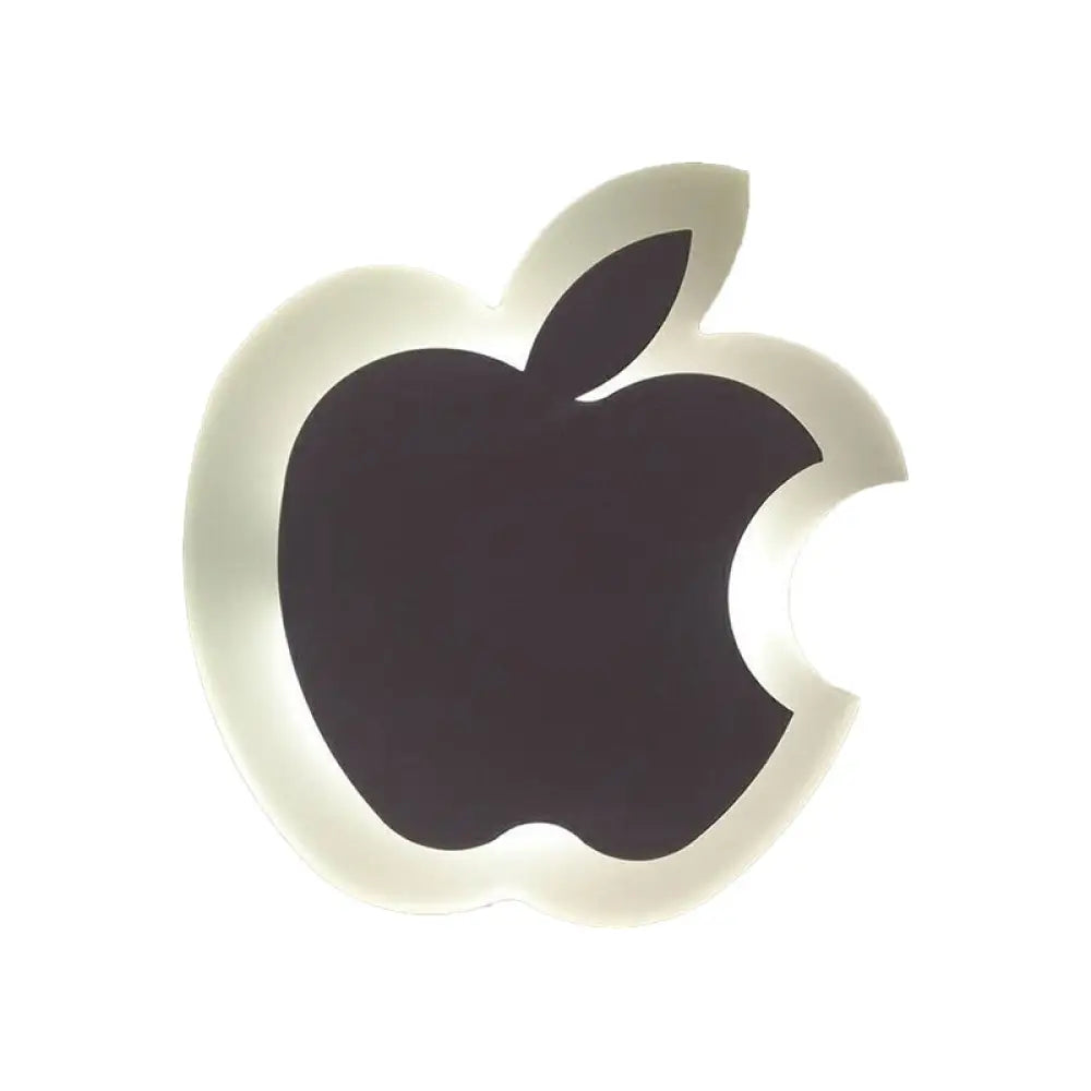 DecorBites™ Kids' Cartoon Apple/Leaf/Cat LED Flush Mount Wall Sconce - Small Acrylic Wall Light for Children's Bedroom in White
