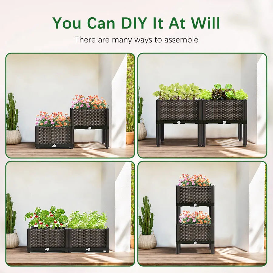 DecorBites™ Large Plastic Flower Pot for Indoor & Outdoor Gardening