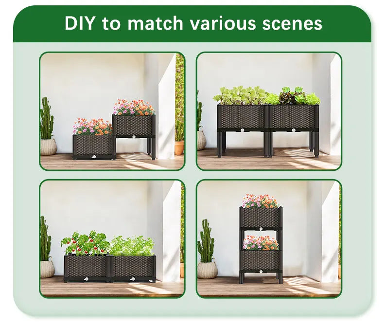 DecorBites™ Large Plastic Flower Pot for Indoor & Outdoor Gardening