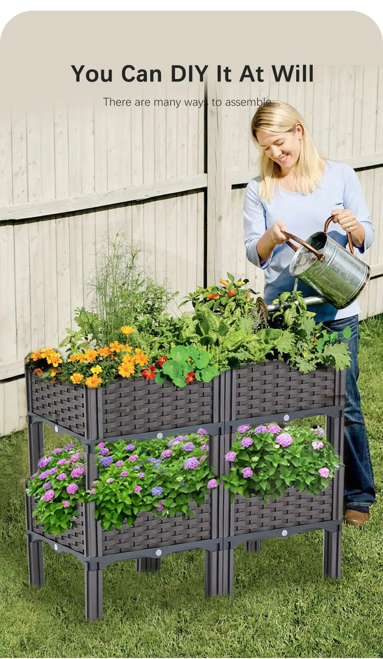 DecorBites™ Large Plastic Flower Pot for Indoor & Outdoor Gardening