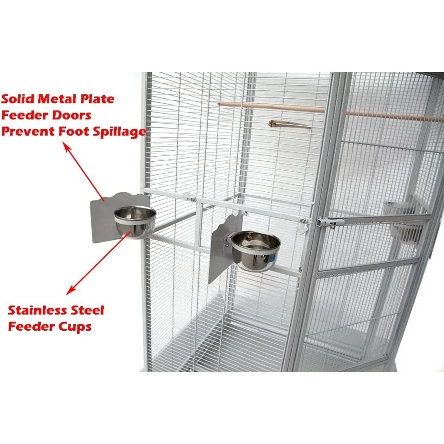 DecorBites™ Large Wrought Iron Parrot Cage with Rolling Base